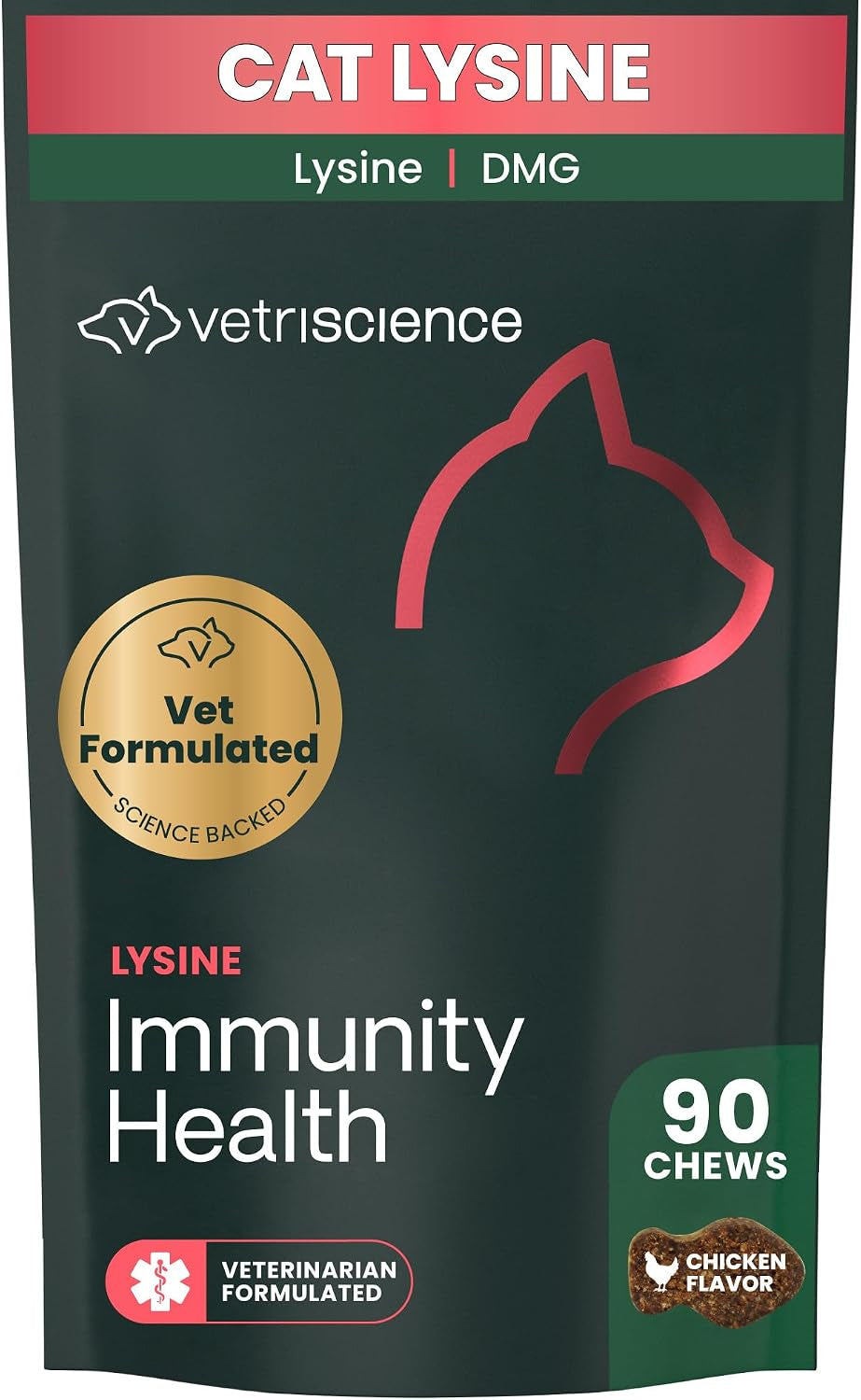 Lysine Immunity Health Chews for Cats, Chicken, 90 Count